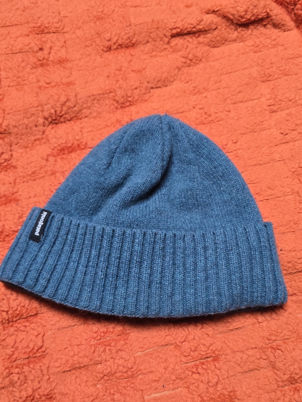 Patagonia Blue Ribbed Cuff Knit Beanie
